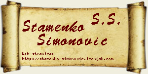 Stamenko Simonović vizit kartica